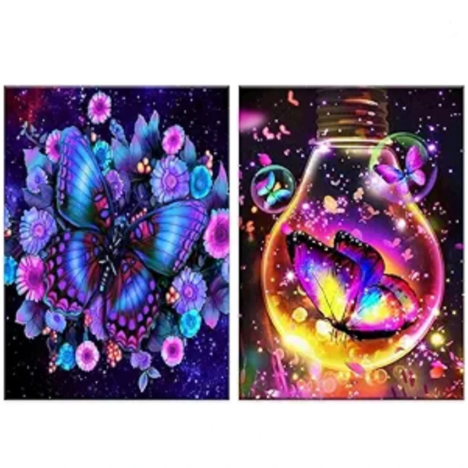 

New Round Square Diamond Cross Embroidery Dreamy Butterfly Landscape 5D DIY Diamond Embroidery Mosaic Kit Home Decoration Gift