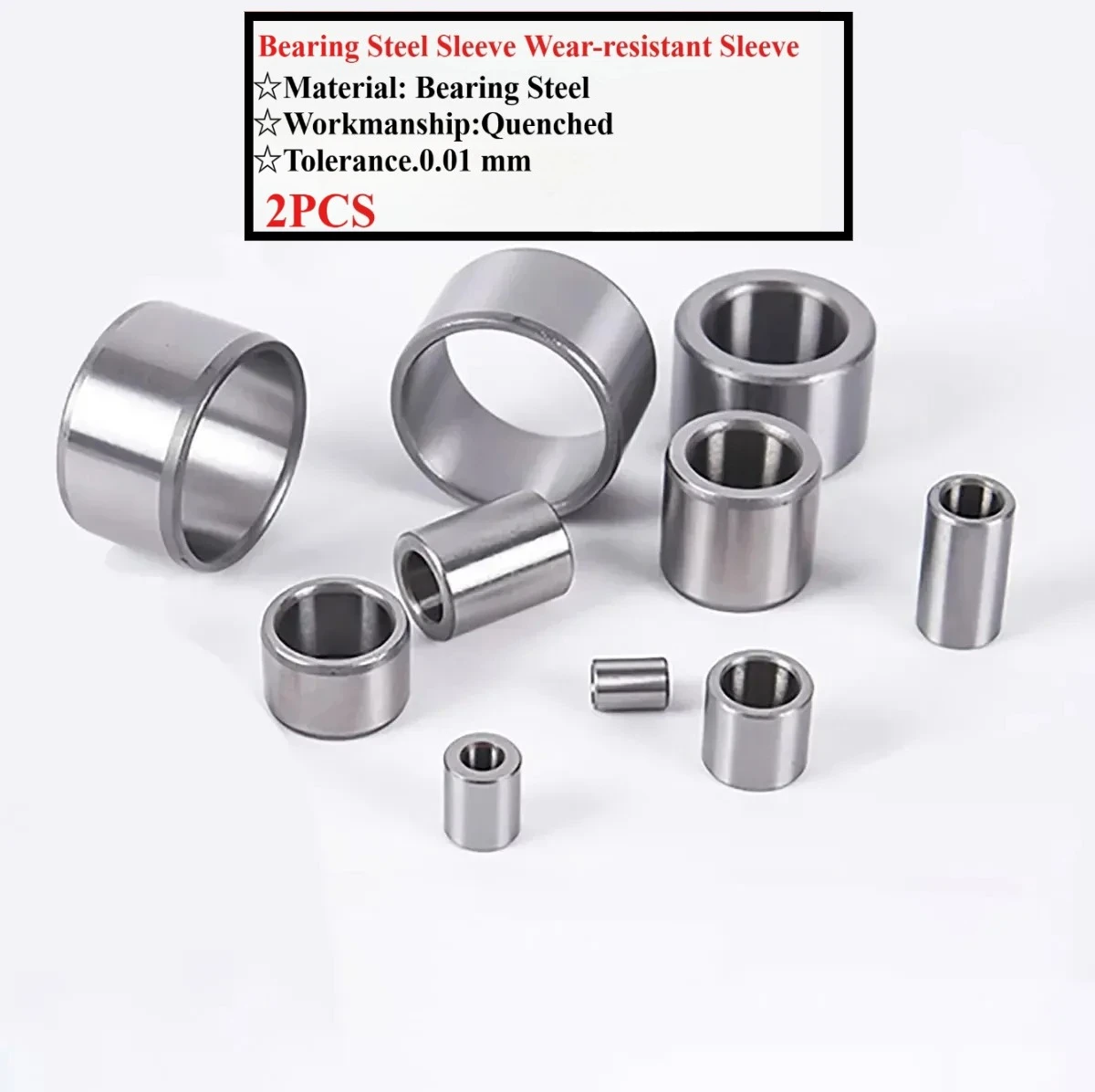 2 шт. подшипниковые стальные втулки подшипника, внутренний диаметр 3 мм, 4 мм, 5 мм, 6 мм, 9 мм, 10 мм, стальная втулка, износостойкая внутренняя направляющая ось