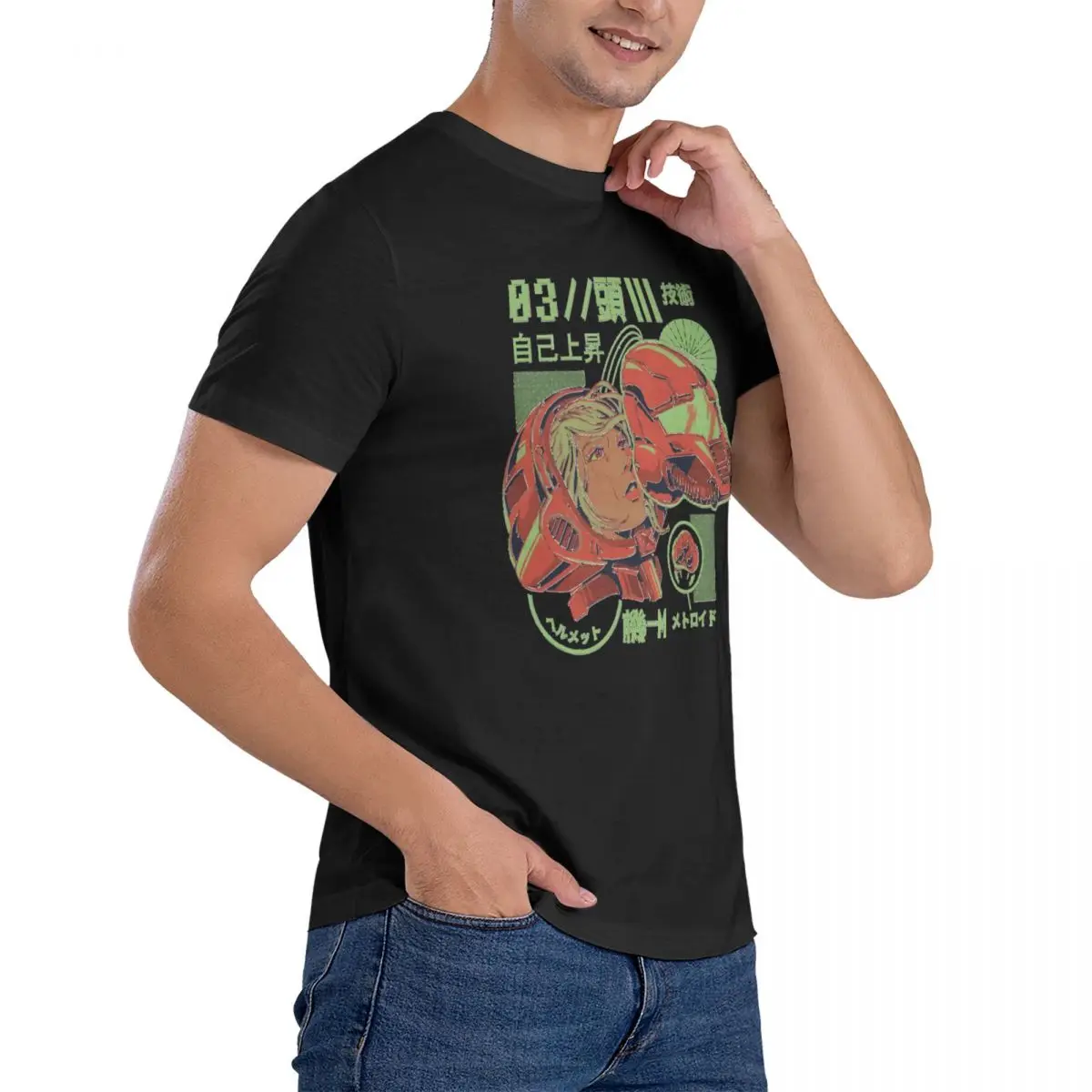 Crazy Charming T-Shirt for Men Round Neck Cotton T Shirt Super Metroid Short Sleeve Tees Gift Clothes