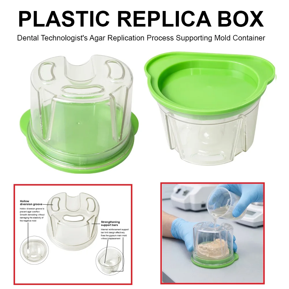 1pc Dental Agar Box Duplicating Flasks Model Box Plastic Denture Replica Mold Container Copy Model Box Dentistry Material Tools