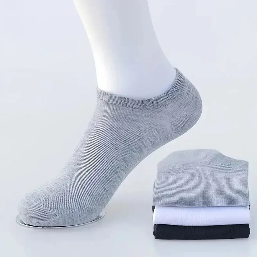 10/40 Pairs Men\'s Boat Socks Business Sport Sweat Absorption Mature Summer Autumn Solid Color Non Pilling Versatile Ankle Socks