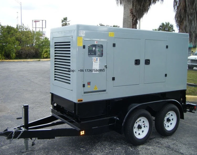 Grupo Gerador Portátil de 30kW para Trailer de Armazenamento a Frio, Gerador Móvel, Grupo Gerador de Energia Elétrica de Backup 37.5kVA