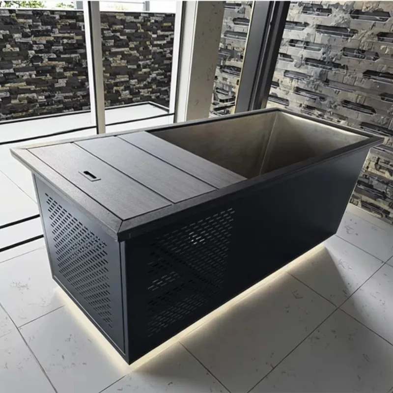 Portable stainless steel rectangular spa bathtub single outdoor cold therapy ice bath 304 stainless steel material