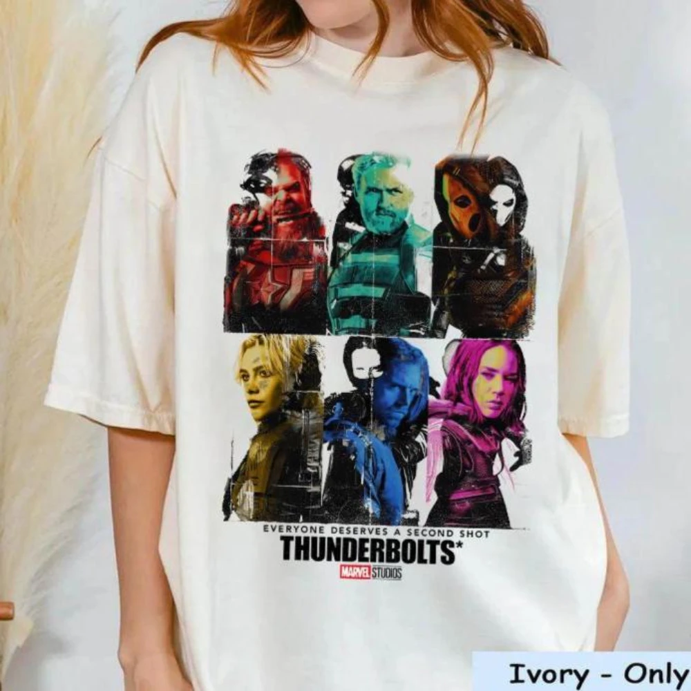 Camiseta Marvel Thunderbolts "Averyone Deserve a Second Chance" - Casual, cómoda, unisex, camiseta interior, ropa de calle