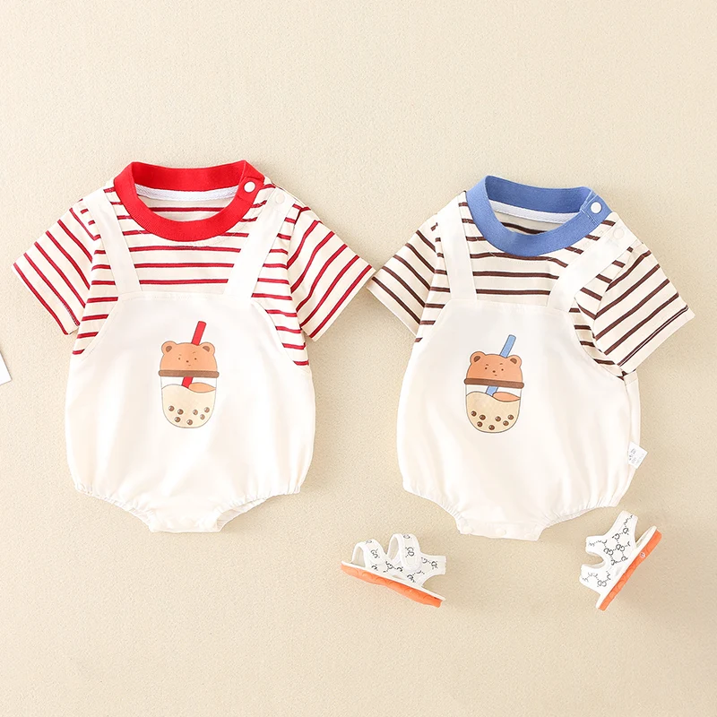 Traje de verano para bebé, algodón fino Rer, súper lindo, 00 días, mes, ropa de verano, Princ Sle, estampado floral, corte en A...