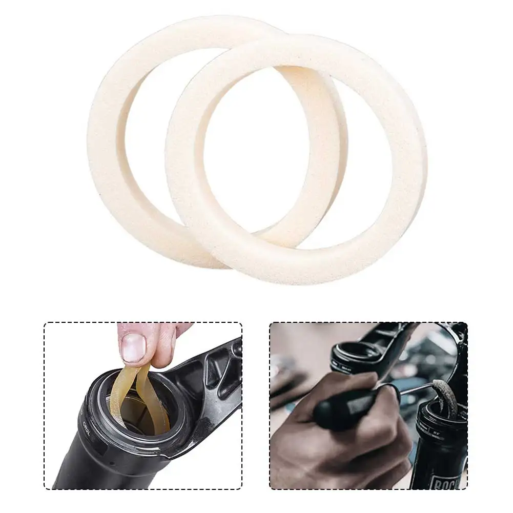 Dust Seal Rings Oil Seal Bike Foam Fork Parts Replacement White 2 Pcs About 3g Indoor Office Outdoor Practical