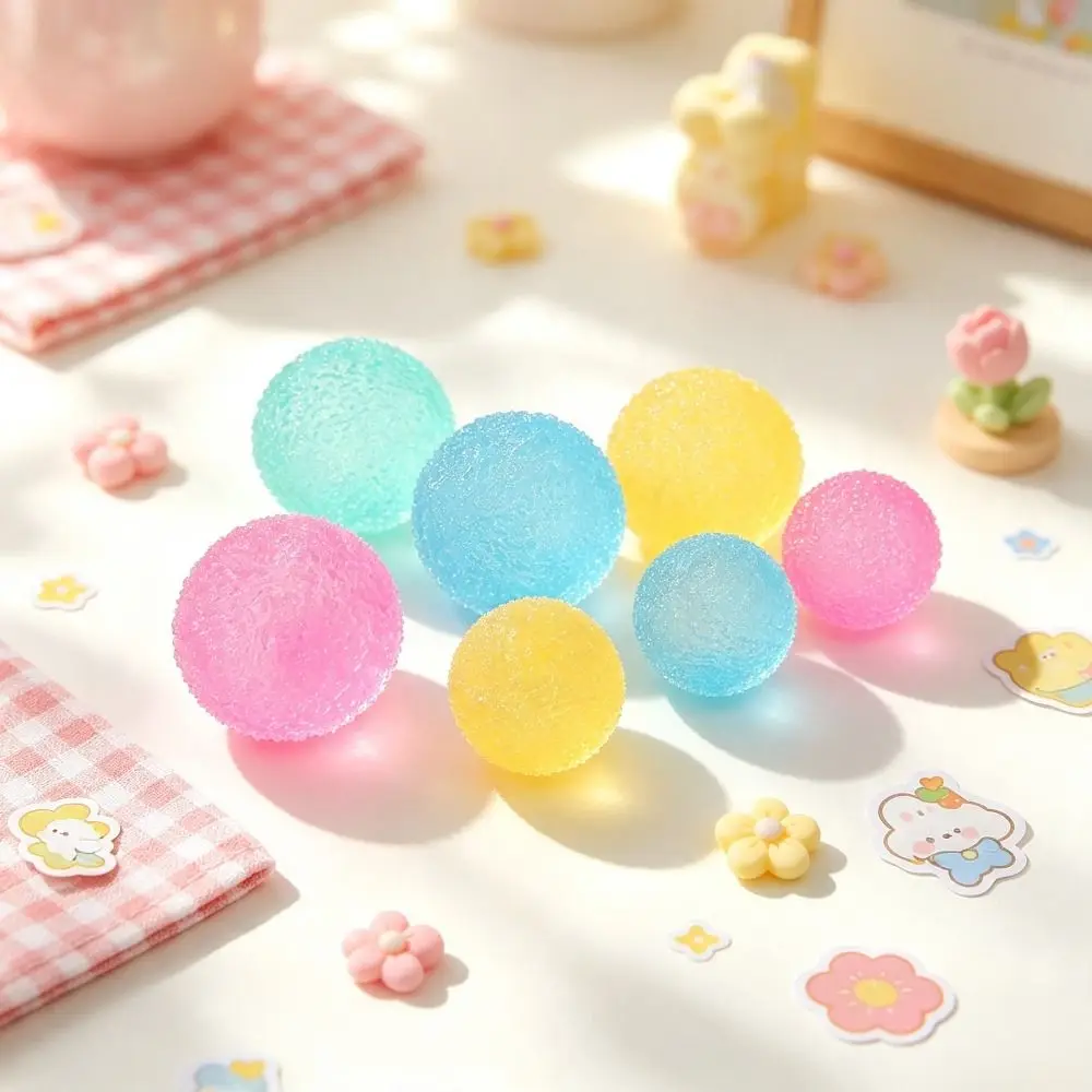 Blue Crunchy Slushie Squeeze Ball Soft Slow Rising Crispy Handmade Ball Transparent Clear Jelly Grass Ball Squeeze