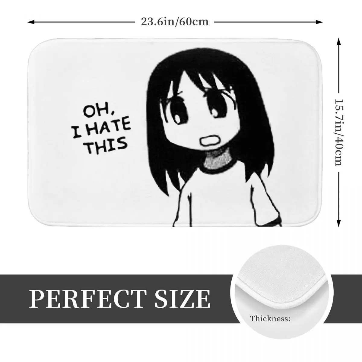 متفتحة - تحقق من الملف الشخصي Azumanga Daioh Osaka Ayumu Kasuga ممسحة أرضية غير قابلة للانزلاق سجادة مقاومة للغبار سجادة وسادة للقدم
