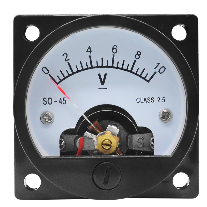 SO45-V Analog Round Type DC Voltmeter 5V 10V 15V 20V 25V 30V 50V 47*47mm  Mechanical DC Meter