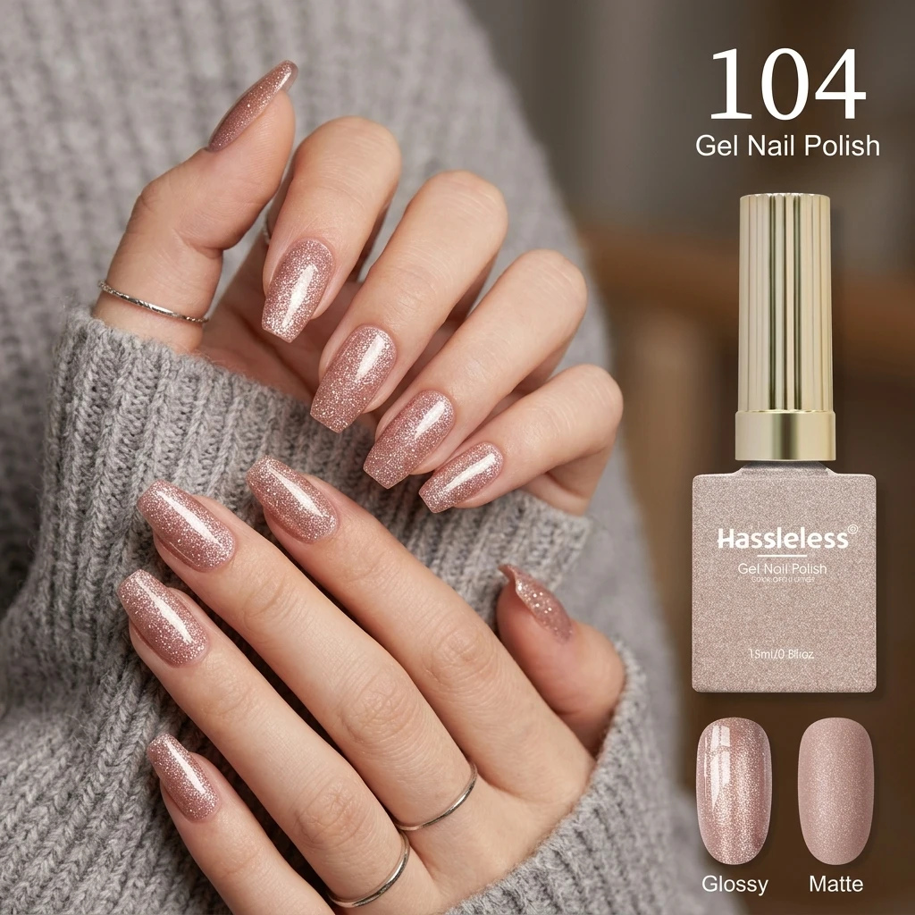 Hassleless Solid Color Gel Nail Polish, 15ml Large Capacity, Removable UV/LED Gel Polish, Made with Hypoallergenic and Environme
