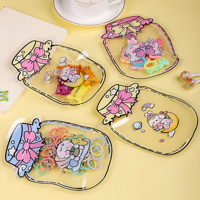 20Pcs Cartoon Printed Snack Cookie Storage Bag Self Sealing Design Easy To Use Small Item Storage Creative CandyBag