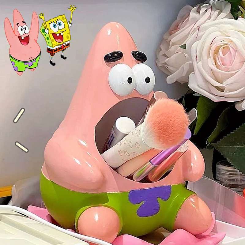 سبونجبوب سكوير بانتس باتريك ستار أصحاب القلم البلاستيكية لطيف الكرتون تخزين حلية أنيمي سطح المكتب الديكور لعب للفتيات الهدايا