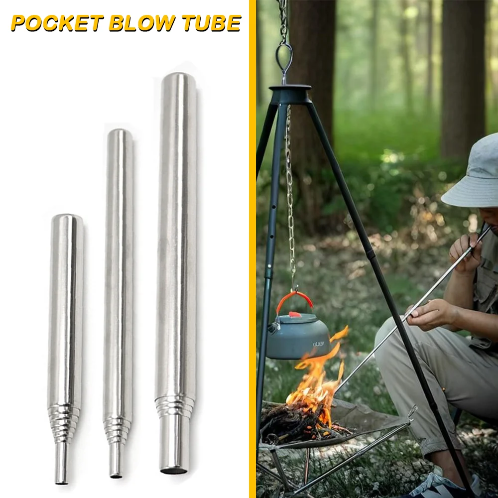 

Camping Blow Fire Tube Outdoor Foldable Mouth Blowpipe Beach Garden Camping Tool Portable Blowing Fire Stick Picnic Cooking