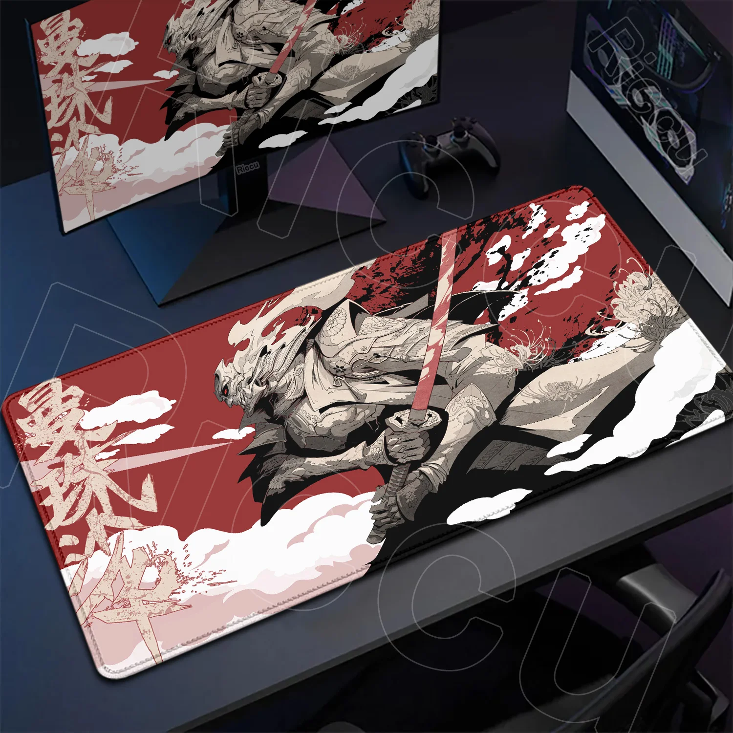 

XXL 600X300MM Japanese cloud Samurai katana PC Accessories Mouse Pad Gamer Table Teclado Gaming Office Computer expand Desk Mat