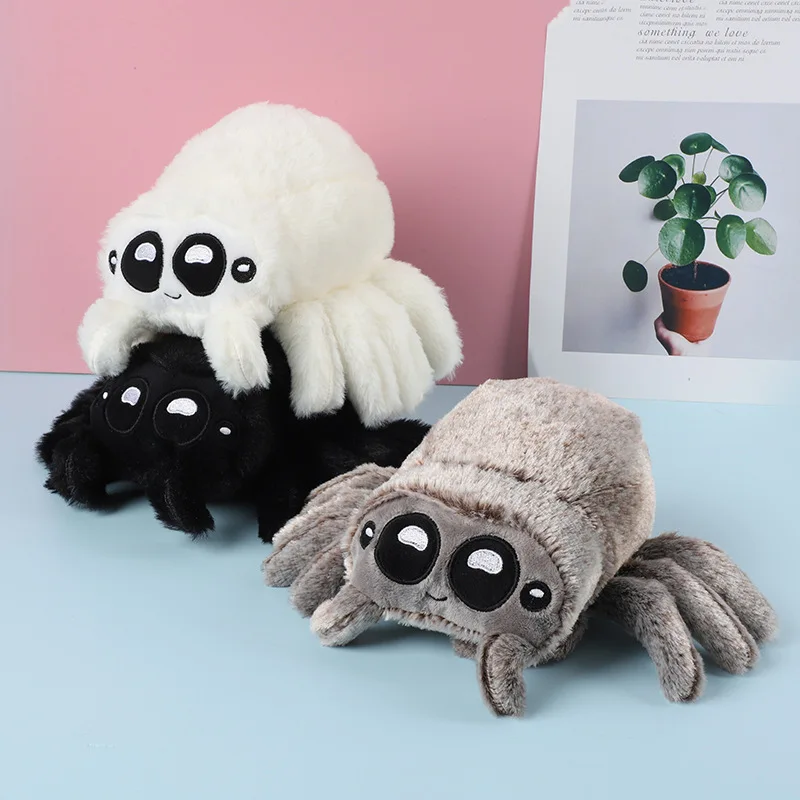 Adorável Lucas Spider Plush Toy companheiro de Halloween bicho de pelúcia infantil, presente perfeito para amantes de aranha, macio e com abraço