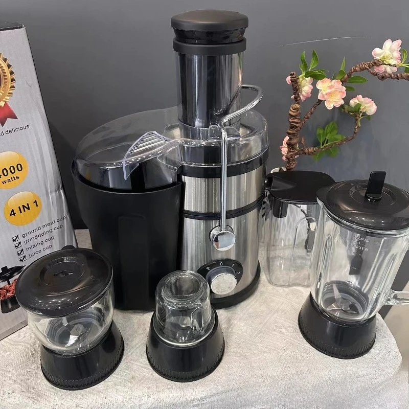 Multifunctional 4in1 juicer, stainless steel juicer, large diameter household food processor