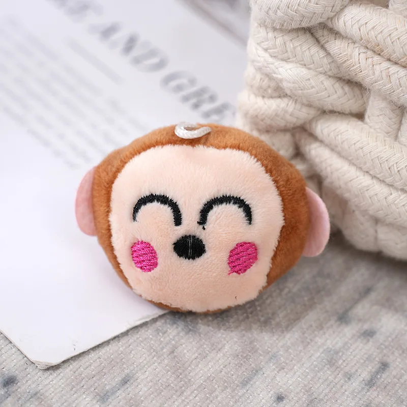 5cm Animal Head Plush Doll 20pc/lot Mini Plush Accessories Cute Girl Hair Clothes Bags Brooch Decorations Plush Animal Head Doll