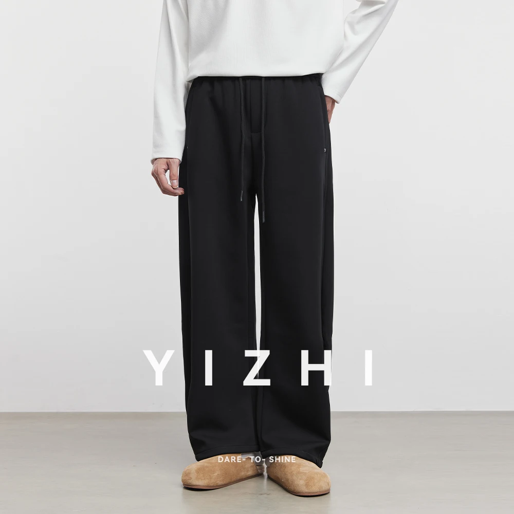 

Fashion Men's American Fashion Straight Pants 2025 Spring and Autumn New Elastic Waist Loose Wide Leg Pants Men's Casual Pants