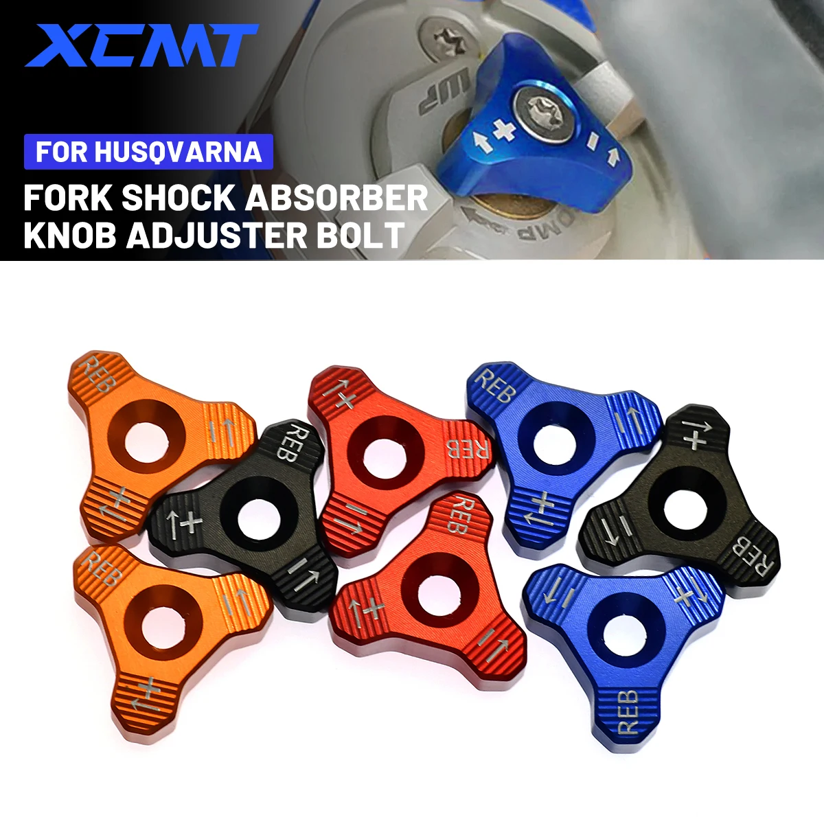 Motocross CNC 48mm Front Shock Absorber Fork Knob Adjuster Bolt For Husqvarna TC TE FC FE EXC SX XC 125 150 250 300 350 450 501