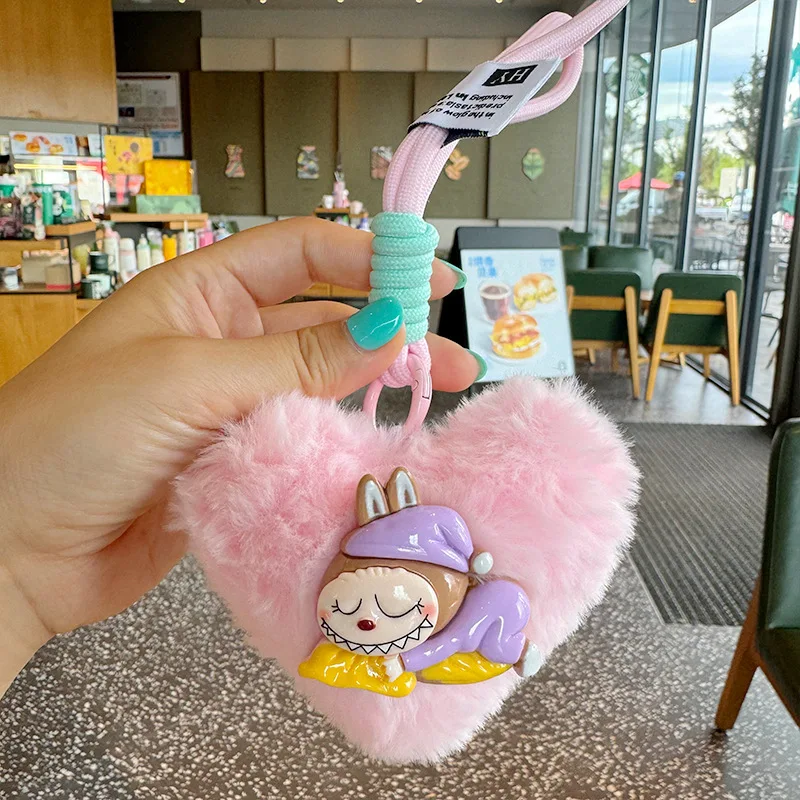 labubu new cute cartoon toy pendant keychain girls schoolbag accessories pendant gift kawaii backpacks