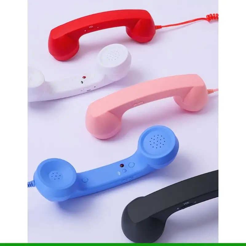 U55C Ergonomic Cord Telephone Receiver For Type C Devices Retro Design With Physical