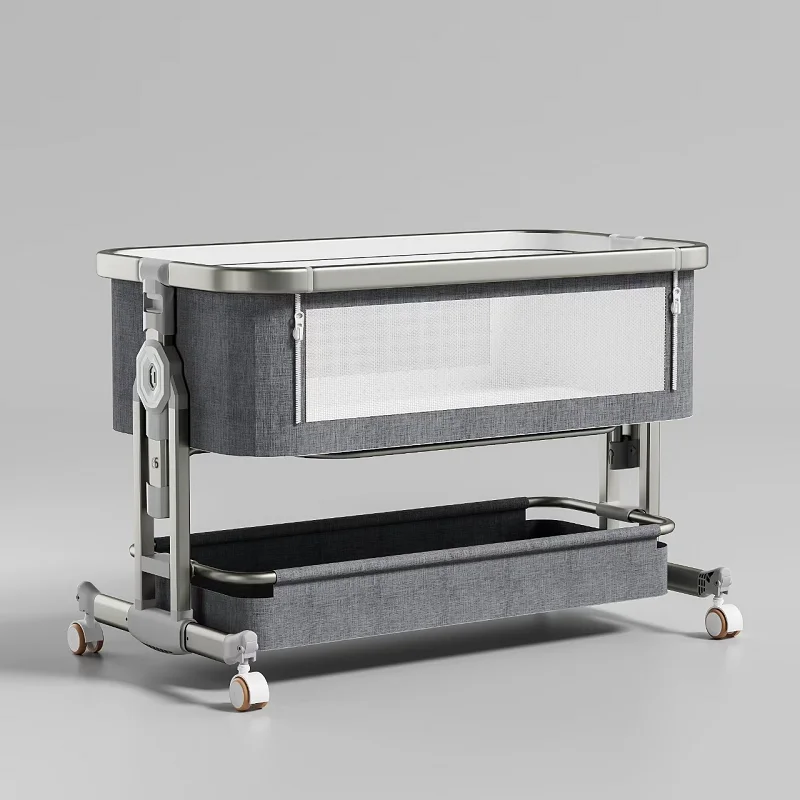 Portable Multifunctional Aluminum Modern Crib Removable Foldable Hospital and Hotel Use Newborn Bed Bedroom Use