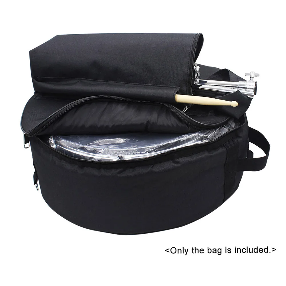 Durable 14 Inch Snare Drum Bag Backpack Case with Shoulder Strap Outside Pockets Storage Bag