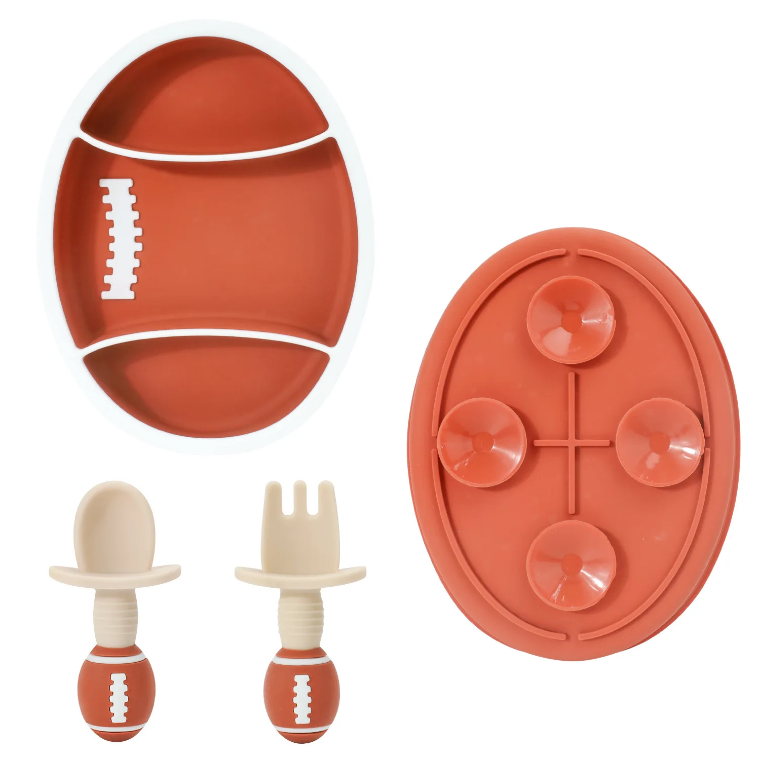 Rugby Silicon Glipper Card Food Grade Children\'S Fedback Suffering Code Date Resistant High Temperature Supplementary Food Dish