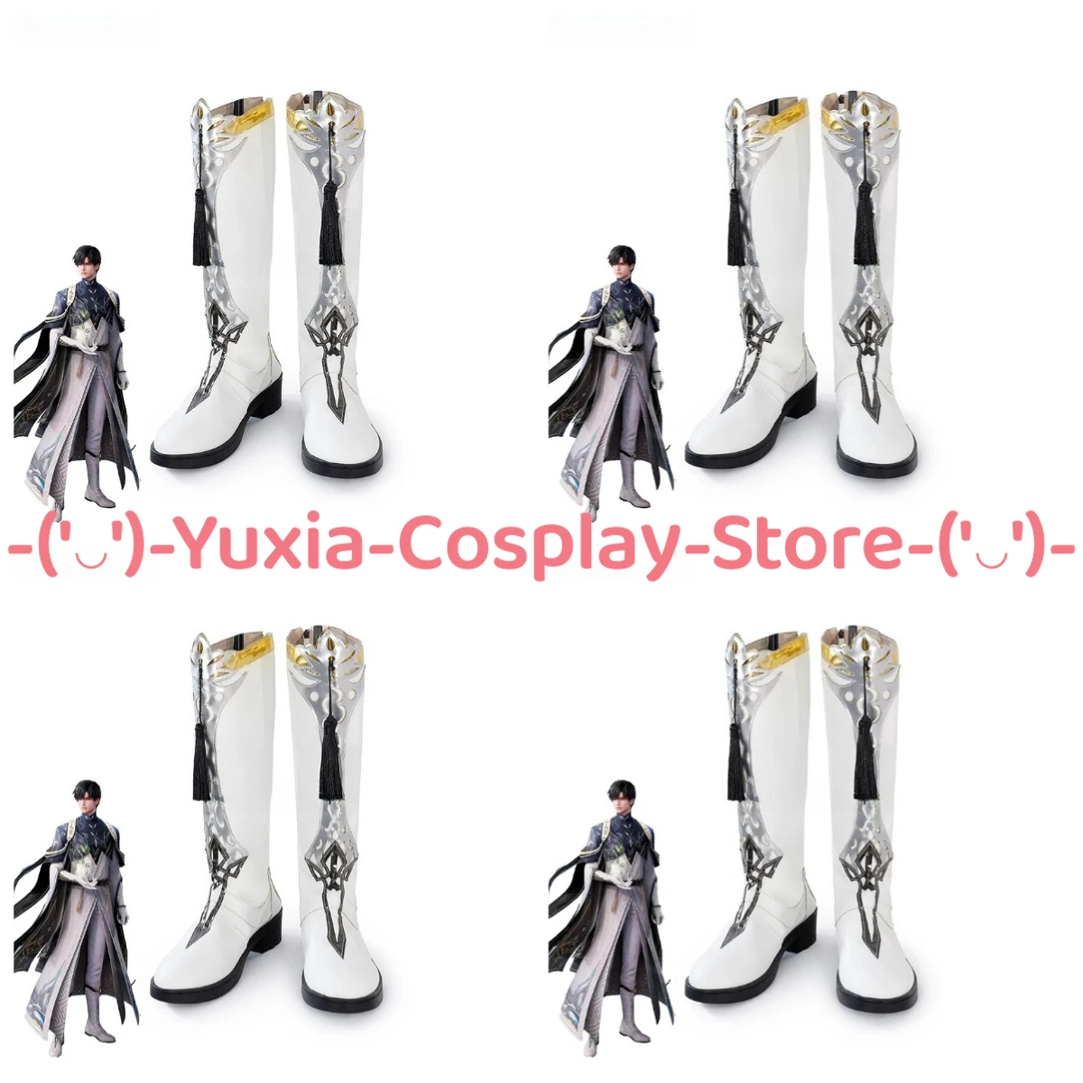 

Юксиакосплей! Обувь для косплея Love and Deepspace Zayne, реквизит для персонажей аниме, ботинки из искусственной кожи, карнавальный костюм на Хэллоуин