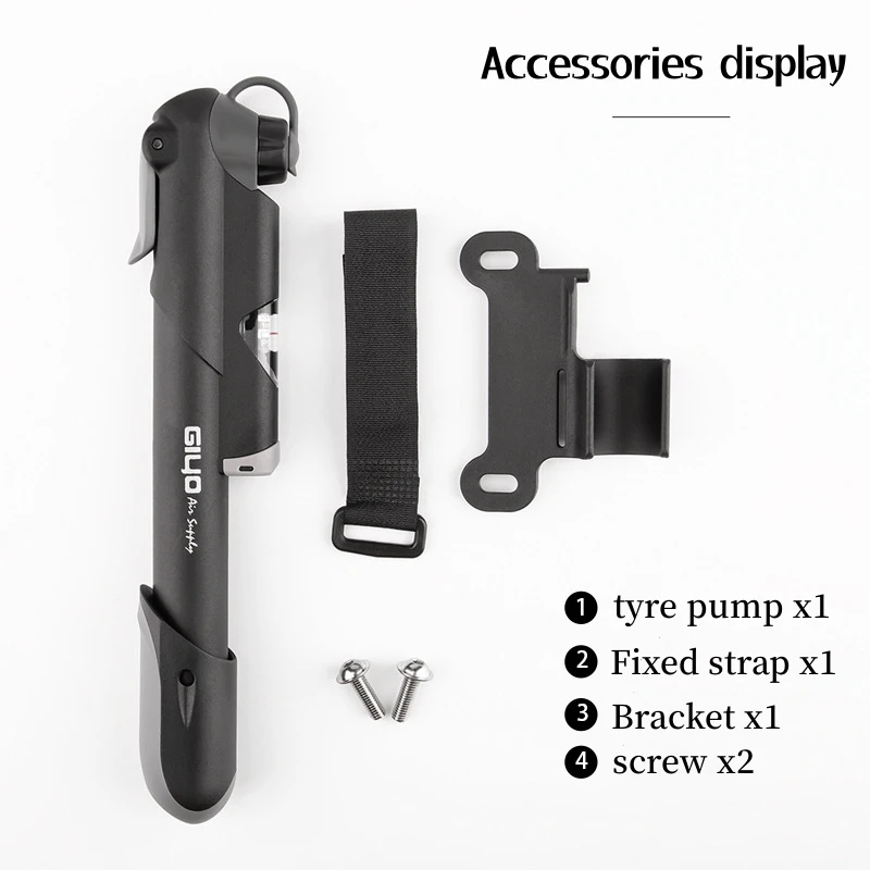 GIYO Original Bicycle Inflator Outdoor Accessories Barometer Mini Portable Pump For Schrader Valve French Valve SV (AV) PV(FV)