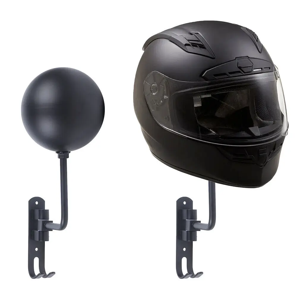 Wall Mount Motorcycle Helmet Stand Bedroom Hat Rack Storage Display Hook Holder