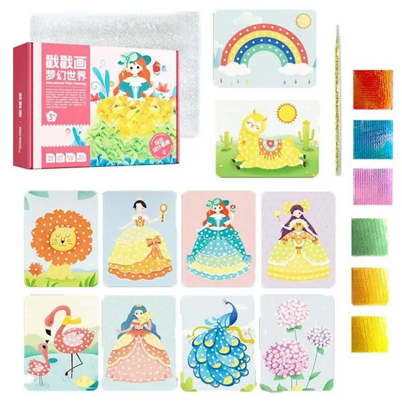 

Poke Art DIY Painting Sticker Craft Toy Kid Art Girls Poking Princess Handmade Educational Magical Toys Children Montessori Toys