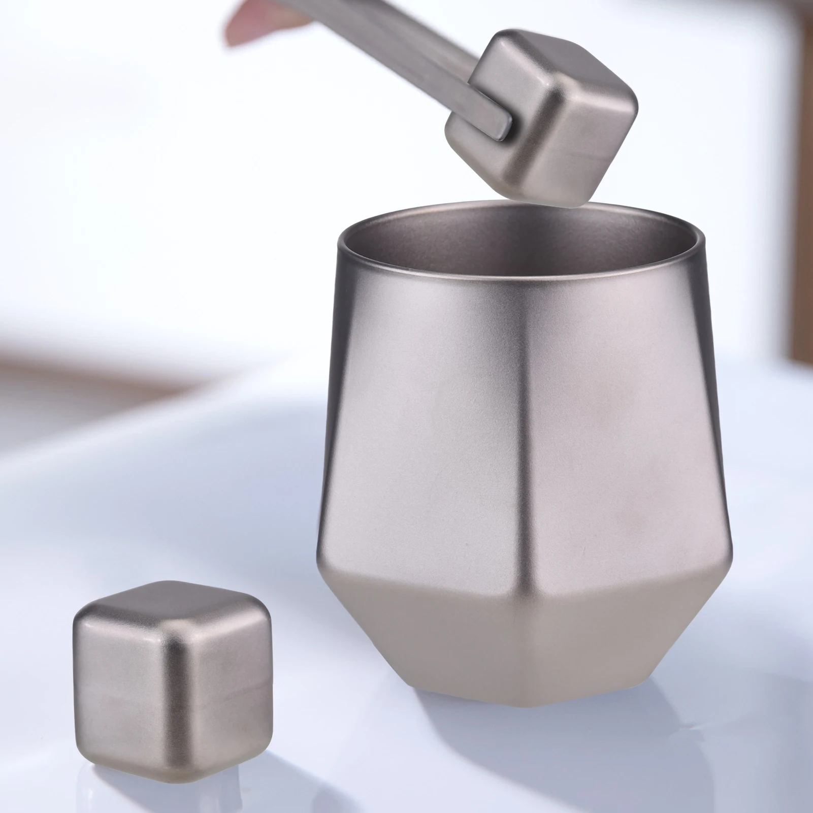 Taza térmica Ti doble pared para acampar y cubitos de hielo mejor - imagen 4