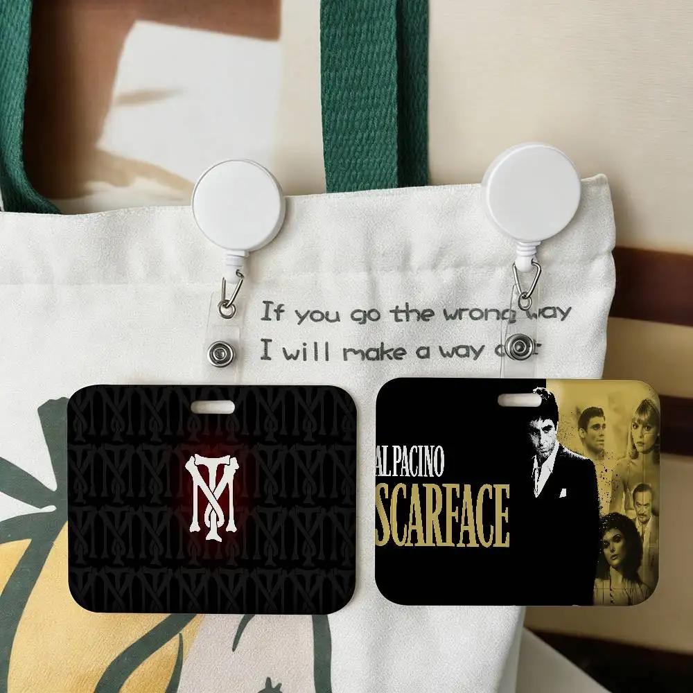 

Ретро-держатель для визитных карточек S-Scarface, 1 шт., для рабочих пропусков, удостоверений личности, с ремешком, для мужчин и женщин, деловой чехол для ID-карт