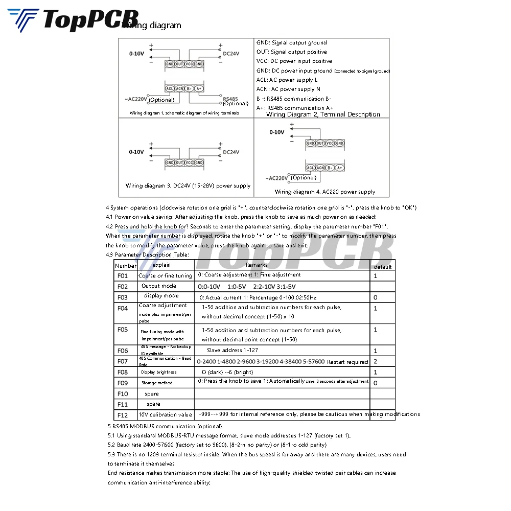 Digital Voltage Signal Generator RS485 ModBus Communication DIN-Rail Mounting DC 12-28V 24V AC 85-264V 110V 220V to 0-10V 0-5V