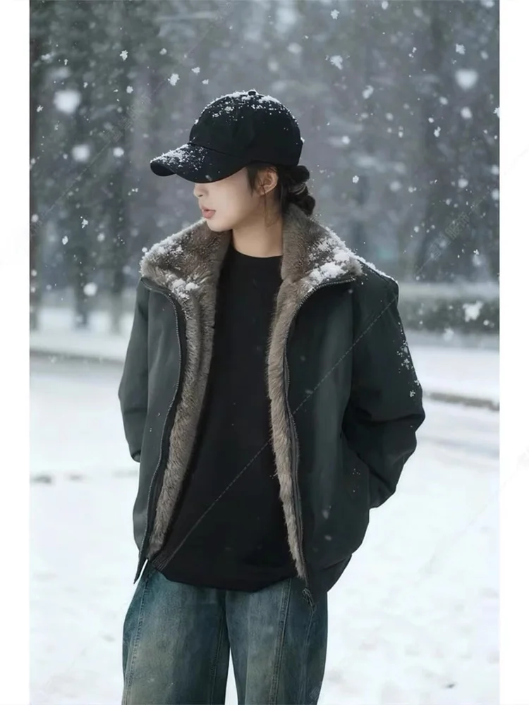 الرجعية الأمريكية Sle الرجال القطن Jaet مع الفراء طوق شتاء دافئ Waed قماش كلينفيت الثور القماش الشباب Faion معطف