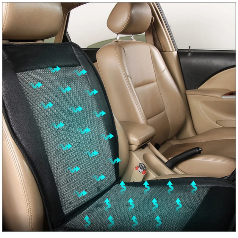 12V Car Air Ventilated Summer Cool Cushion Fan Blowing Cool Summer Ventilation Cushion Seat Cushion Car Seat Cooling Vest