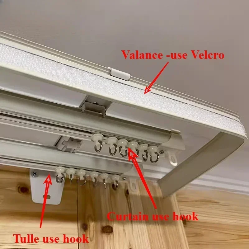 

Curtain Rail Best Quality Curtain Track with Valance Pelmet Hook Rod Holder Rails Silent Rail Curtain Track Single and Double