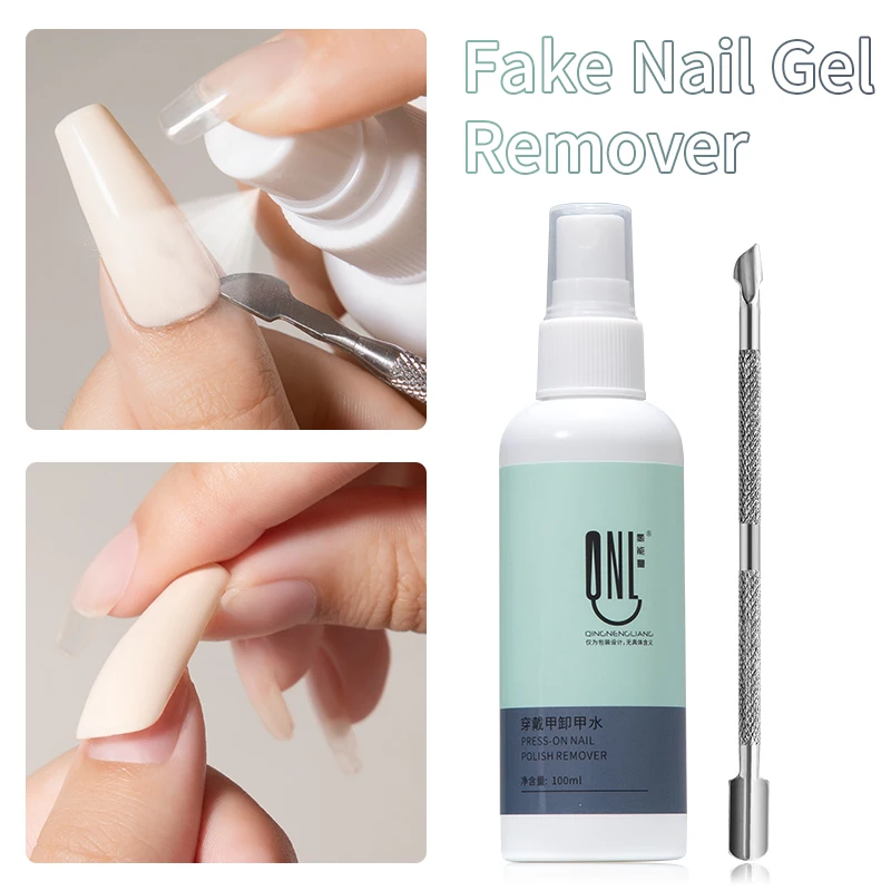 100ml False Nail Tips Solid Adhesives Gel Remover Nail Liquid Easy To Soften Remover Press On Nails Gel Fake Tips Remover Tools