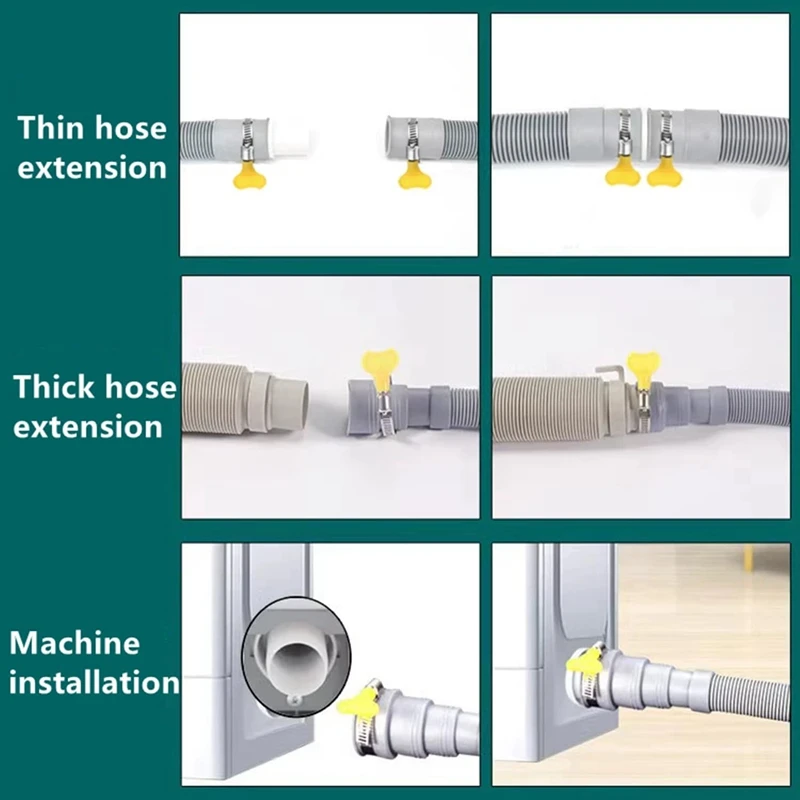 Washer Drain Hose, 6.5 Feet Flexible Washing Machine Drain Hose Universal Dishwasher Drain Hose Extension Kits Durable