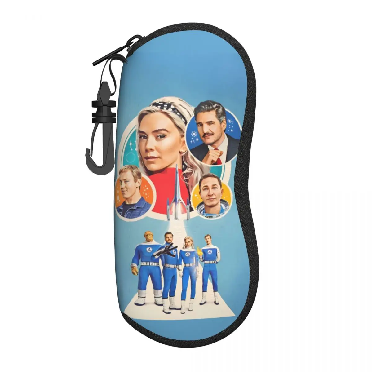 

Fantastic Four Team Up Glasses Case Unisex Lightweight Zipper Comics Cartoon Glasses Storage Box Ins Eye Contacts Case