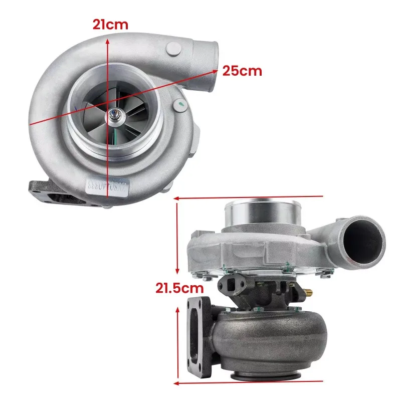 T76 Turbo T4 0.96 A/R Com 0.80 شفة 3 بوصة شاحن توربيني رائع بزيت على شكل حرف V Turbolader