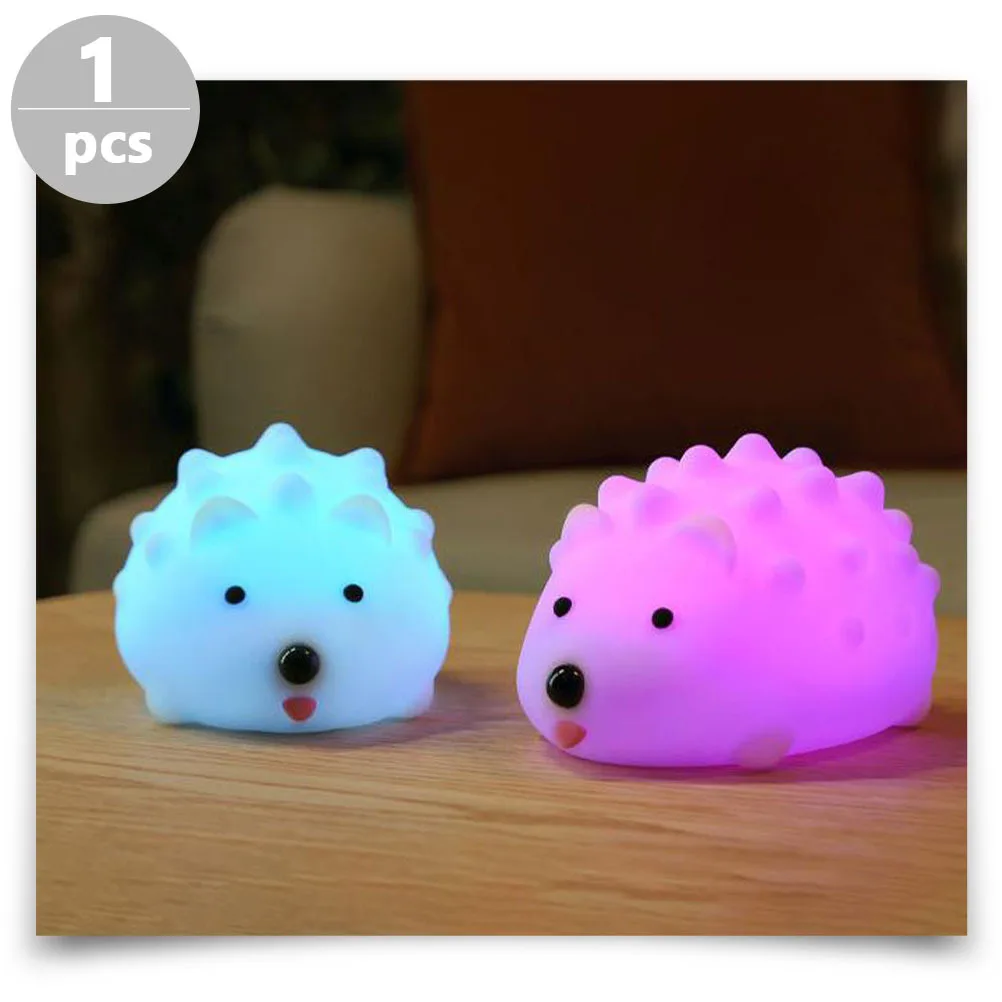 

Silicone Hedgehog Shape Desktop Night Light Adjustable Small Lamp for Home Bedroom Baby Nursing Bedside Reading Lamp