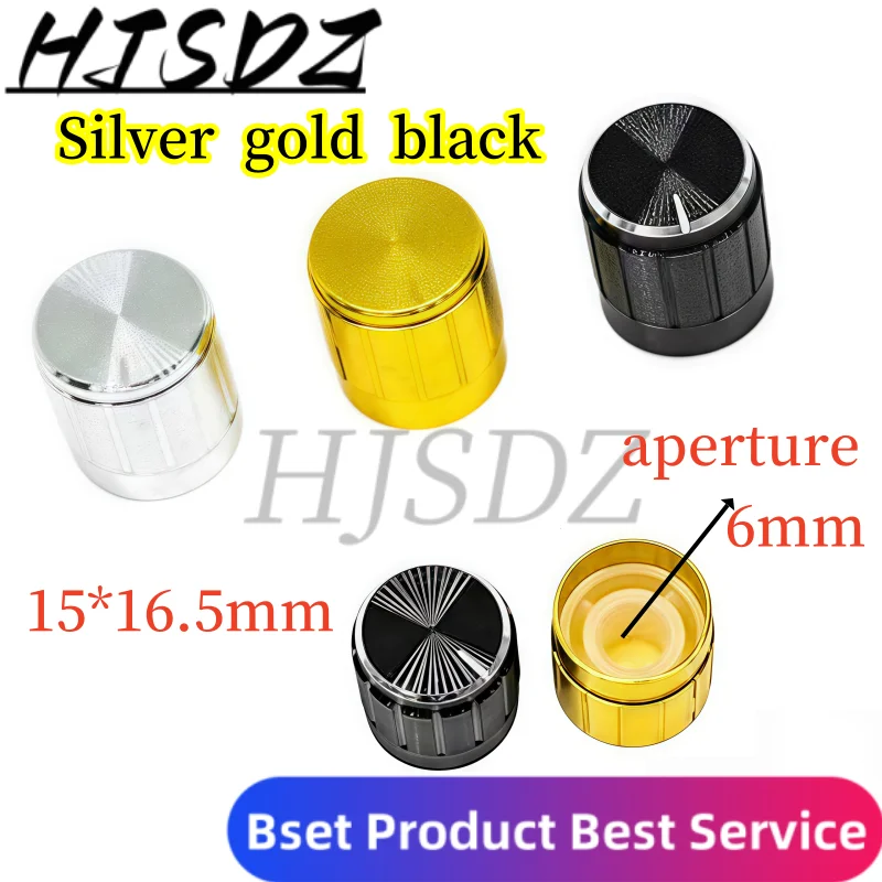 【20-40PCS/LOT】 electronic component knob set | Aluminum potentiometer knob | 15MM diameter, 15x16.5mm Silver  gold  black