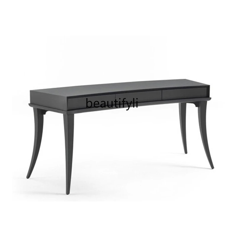 

Minimalist fan solid wood desk Italian light luxury desk computer desk