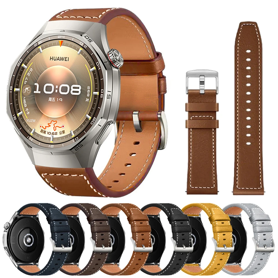 Leather 20 22mm Strap For HUAWEI WATCH GT 6 GT6 Pro GT5 GT4 46mm