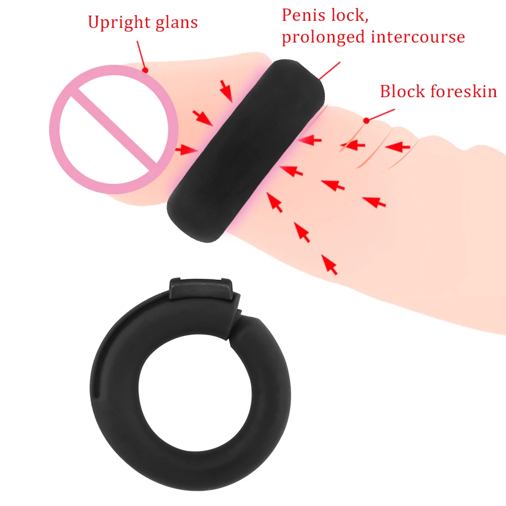 22-32mm Foreskin Corrector Adjustable Silicone Penis Rings Lock Semen Cock Ring Delay Ejaculation Sex Toys For Men Cockrings