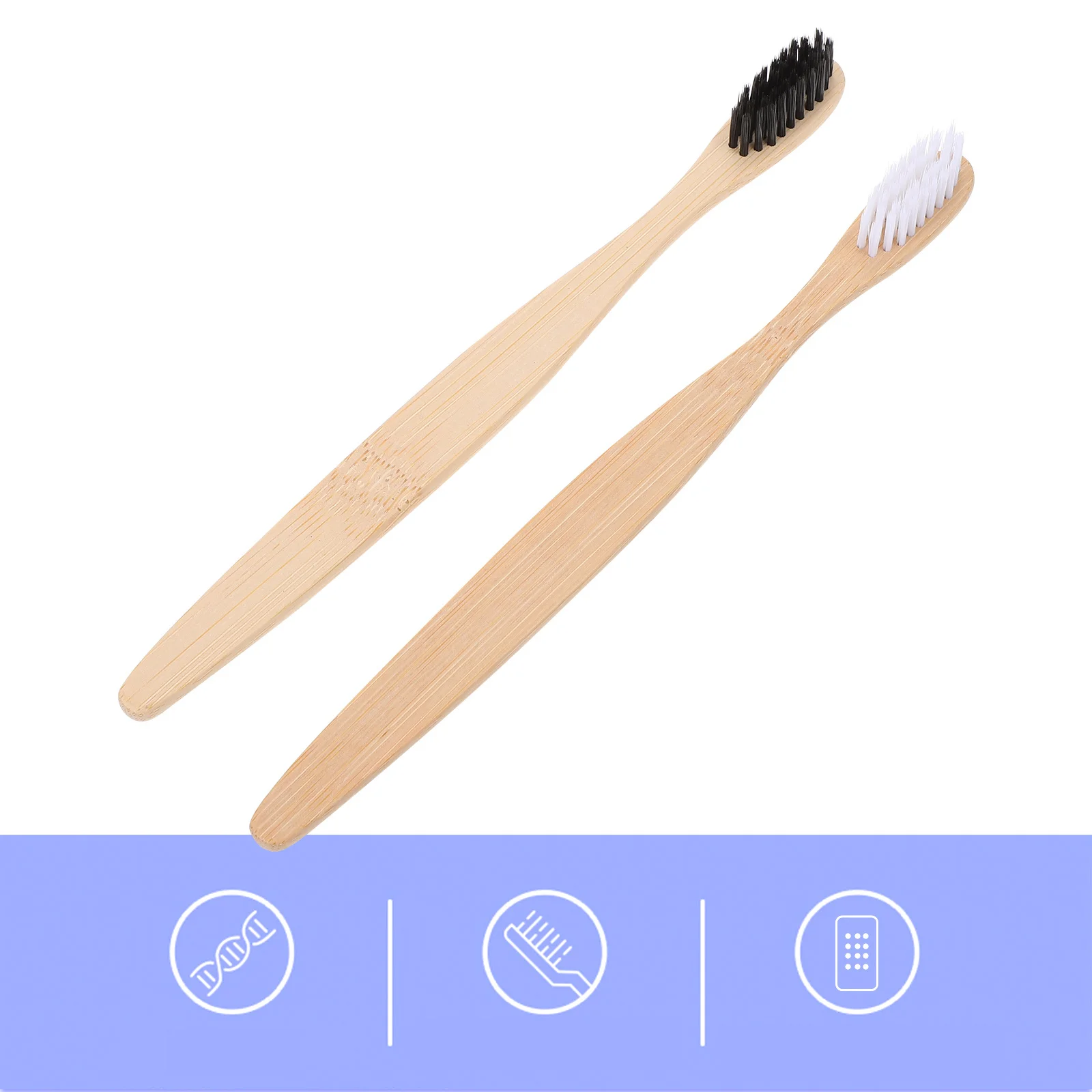 

2Pcs Bamboo Toothbrush Flexible Bristles Tooth Brush for Adults Oral Friendly Biodegradable Tooth Brush