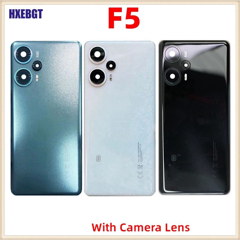 For Xiaomi Poco F5 Back Lid Door Housing Chassis Case Rear Battery Housing Door With Camera Lens Smartphone Parts