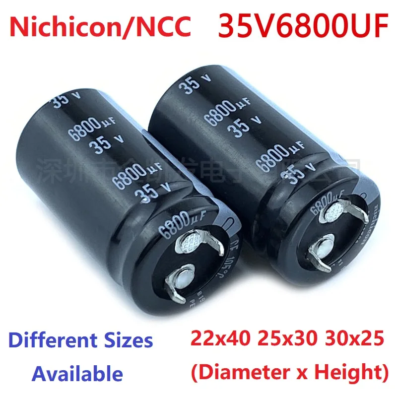 2Pcs/Lot Japan Nichicon/NCC 6800uF 35V 35V6800uF 22X40 25X30 30x25 Snap-in PSU Amplifier Capacitor